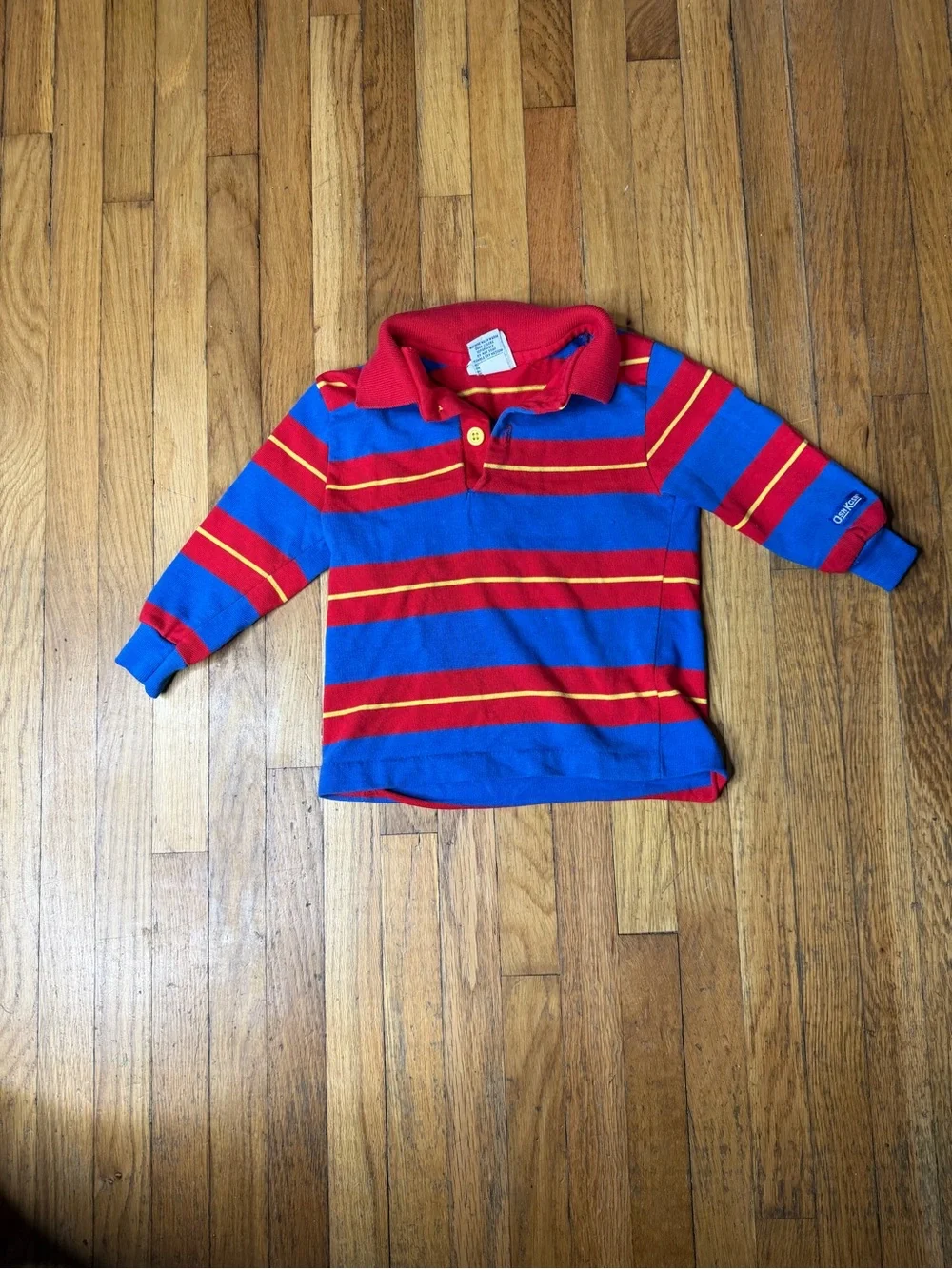 Vintage Oshkosh 18M Primary Color striped polo top